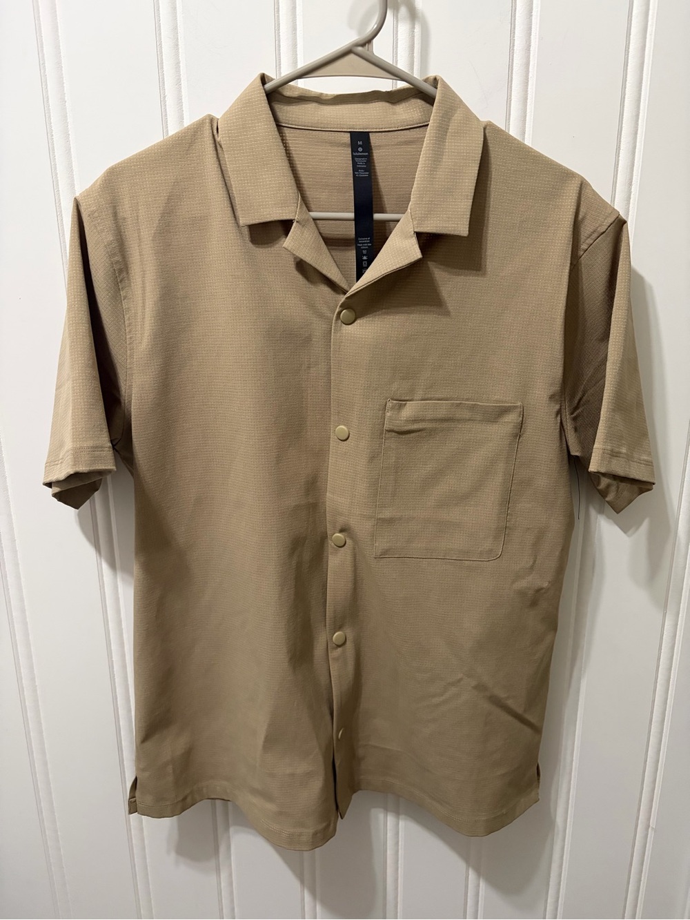 Lululemon Airing Easy Camp-Collar Short-Sleeve Shirt Textured Trench Size M